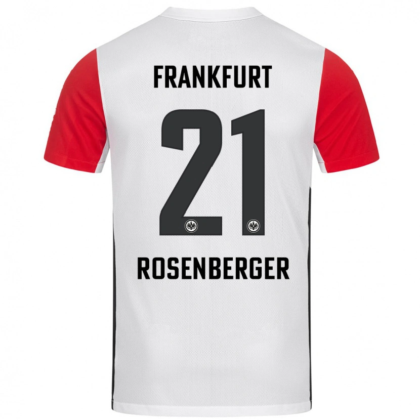 Danxen Børn Robin Rosenberger #21 Hvid Rød Hjemmebane Spillertrøjer 2024/25 Trøje T-Shirt