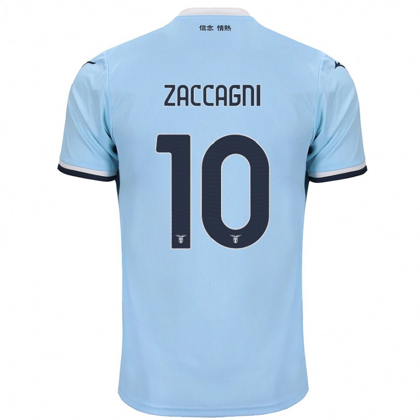 Danxen Børn Mattia Zaccagni #10 Blå Hjemmebane Spillertrøjer 2024/25 Trøje T-Shirt