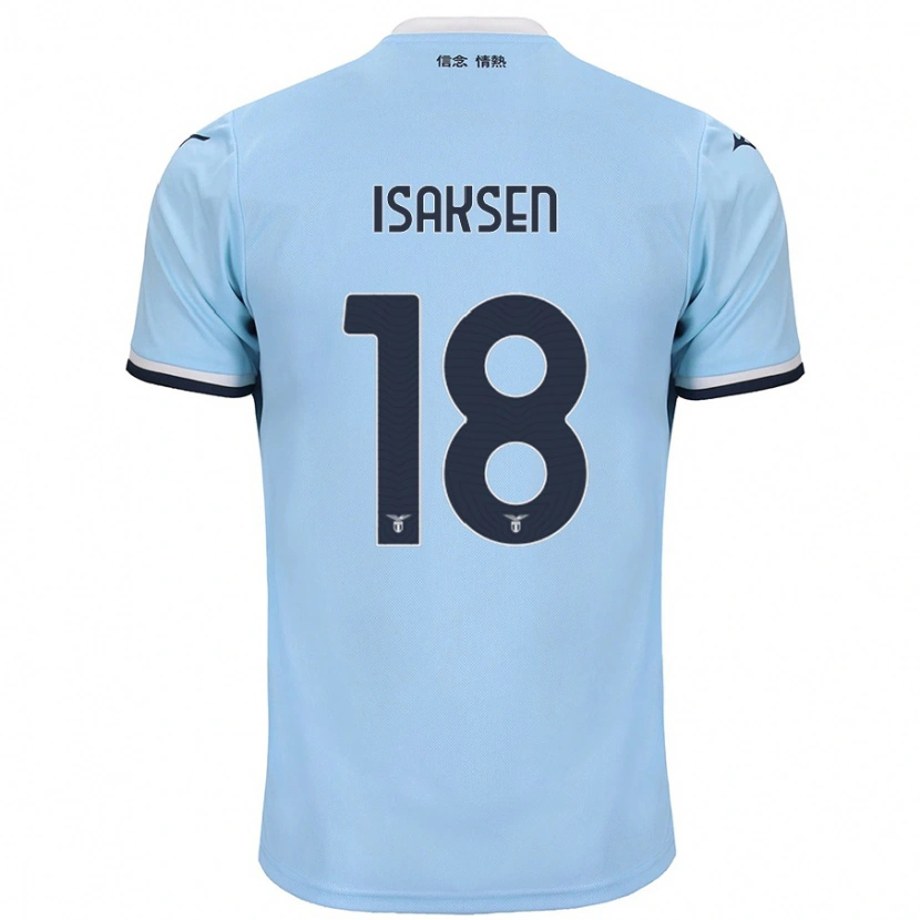 Danxen Børn Gustav Isaksen #18 Blå Hjemmebane Spillertrøjer 2024/25 Trøje T-Shirt