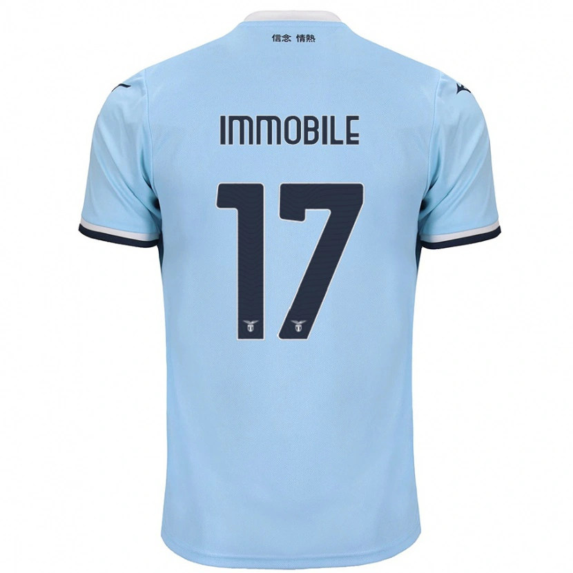 Danxen Børn Ciro Immobile #17 Blå Hjemmebane Spillertrøjer 2024/25 Trøje T-Shirt