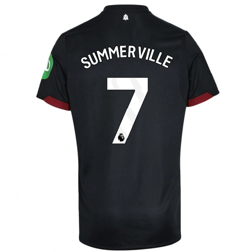 Danxen Børn Crysencio Summerville #7 Sort Hvid Udebane Spillertrøjer 2024/25 Trøje T-Shirt