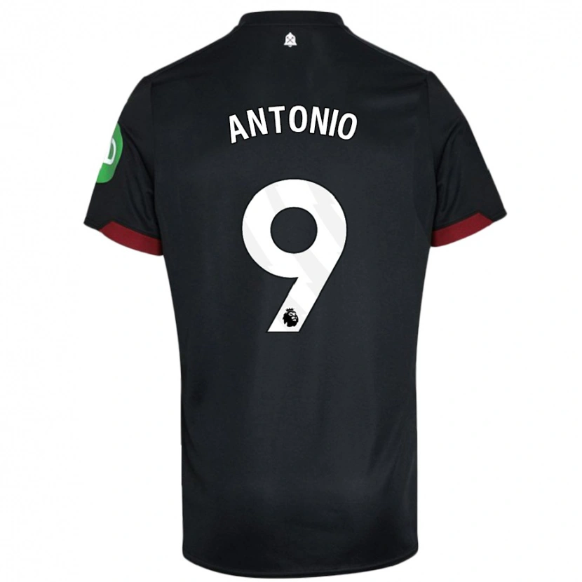 Danxen Børn Michail Antonio #9 Sort Hvid Udebane Spillertrøjer 2024/25 Trøje T-Shirt