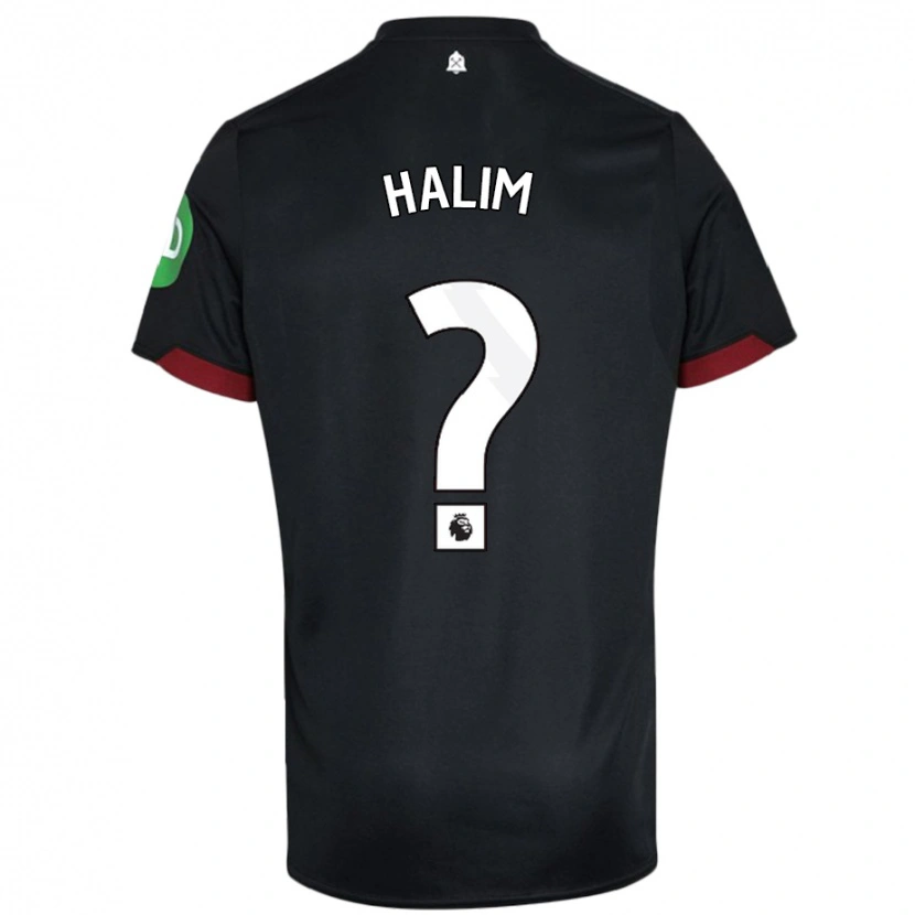 Danxen Børn Mehmet Halim #0 Sort Hvid Udebane Spillertrøjer 2024/25 Trøje T-Shirt