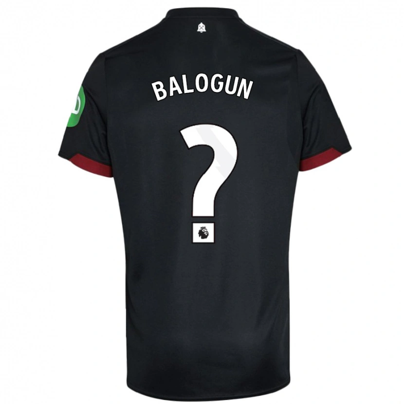 Danxen Børn Majid Balogun #0 Sort Hvid Udebane Spillertrøjer 2024/25 Trøje T-Shirt