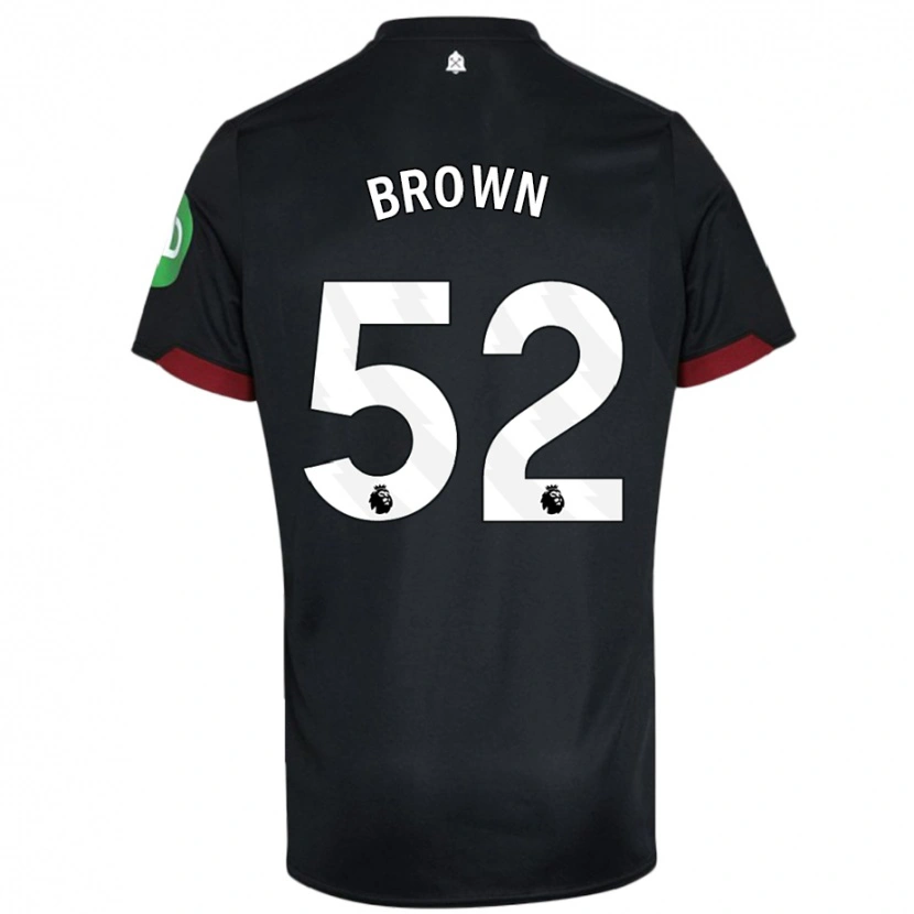 Danxen Børn Luis Brown #52 Sort Hvid Udebane Spillertrøjer 2024/25 Trøje T-Shirt
