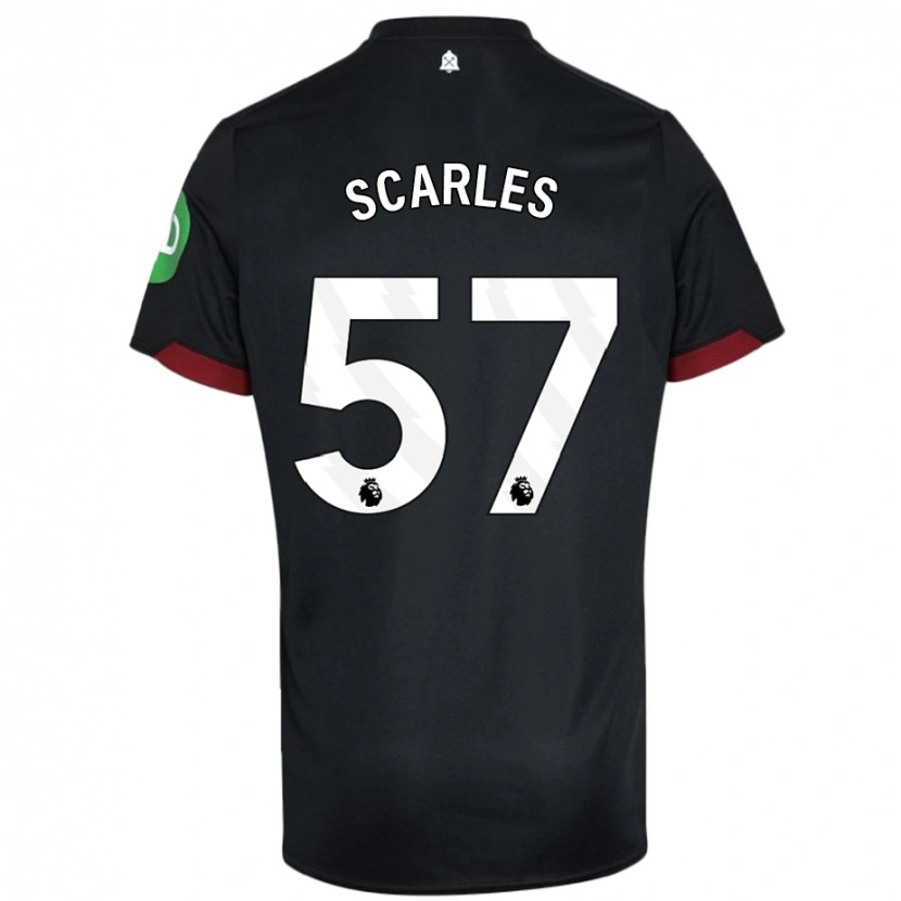 Danxen Børn Oliver Scarles #57 Sort Hvid Udebane Spillertrøjer 2024/25 Trøje T-Shirt