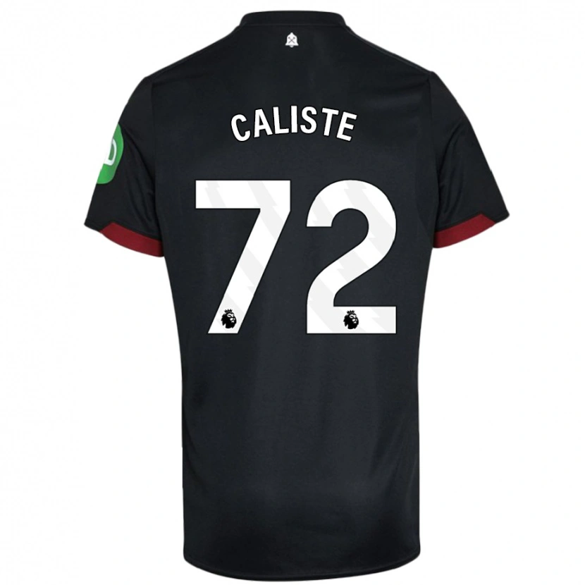 Danxen Børn Gabriel Caliste #72 Sort Hvid Udebane Spillertrøjer 2024/25 Trøje T-Shirt
