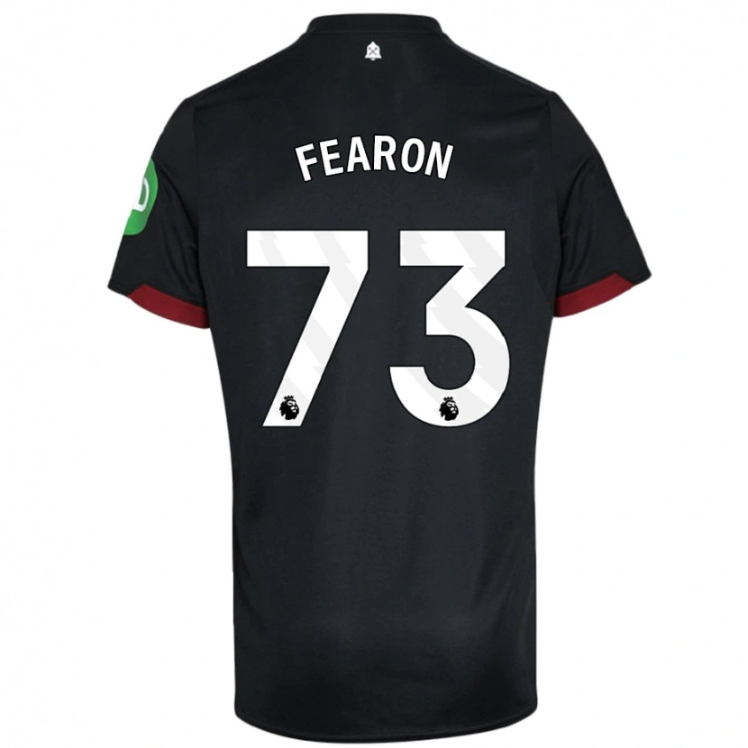 Danxen Børn Preston Fearon #73 Sort Hvid Udebane Spillertrøjer 2024/25 Trøje T-Shirt