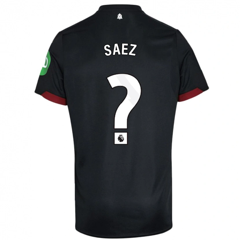 Danxen Børn Camila Sáez #0 Sort Hvid Udebane Spillertrøjer 2024/25 Trøje T-Shirt