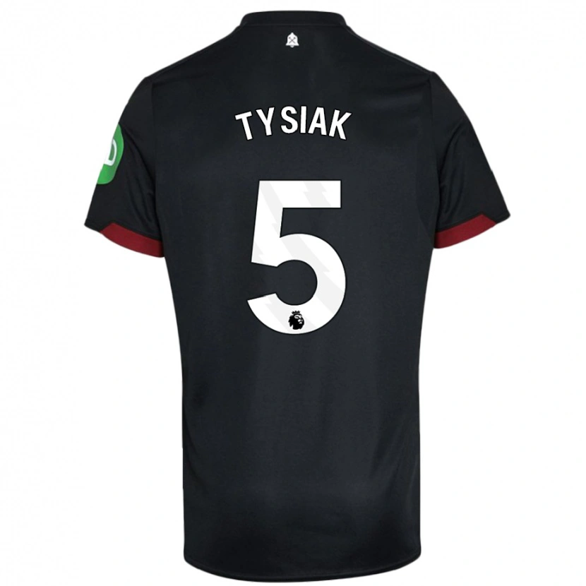Danxen Børn Amber Tysiak #5 Sort Hvid Udebane Spillertrøjer 2024/25 Trøje T-Shirt