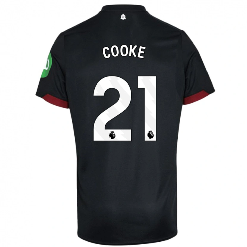 Danxen Børn Shannon Cooke #21 Sort Hvid Udebane Spillertrøjer 2024/25 Trøje T-Shirt
