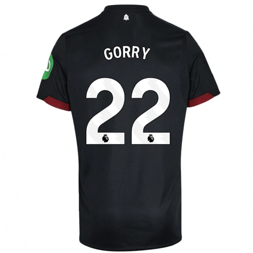 Danxen Børn Katrina Gorry #22 Sort Hvid Udebane Spillertrøjer 2024/25 Trøje T-Shirt