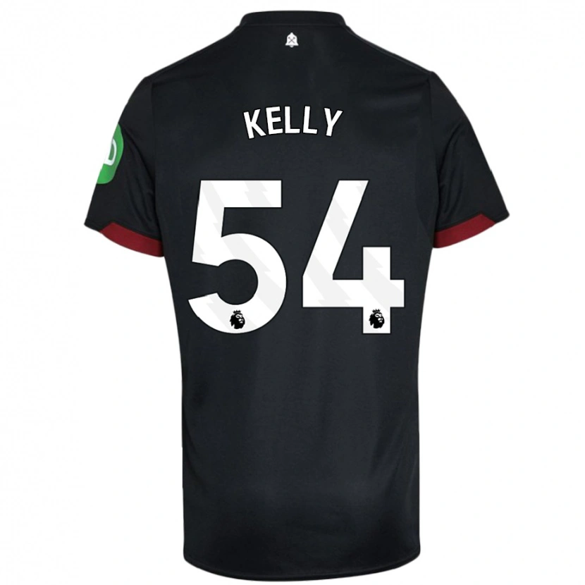 Danxen Børn Patrick Kelly #54 Sort Hvid Udebane Spillertrøjer 2024/25 Trøje T-Shirt