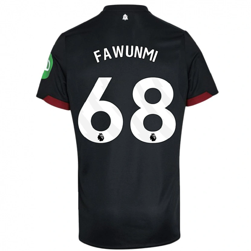 Danxen Børn Favour Fawunmi #68 Sort Hvid Udebane Spillertrøjer 2024/25 Trøje T-Shirt