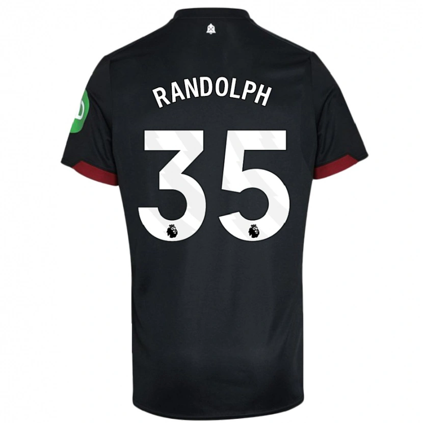Danxen Børn Darren Randolph #35 Sort Hvid Udebane Spillertrøjer 2024/25 Trøje T-Shirt