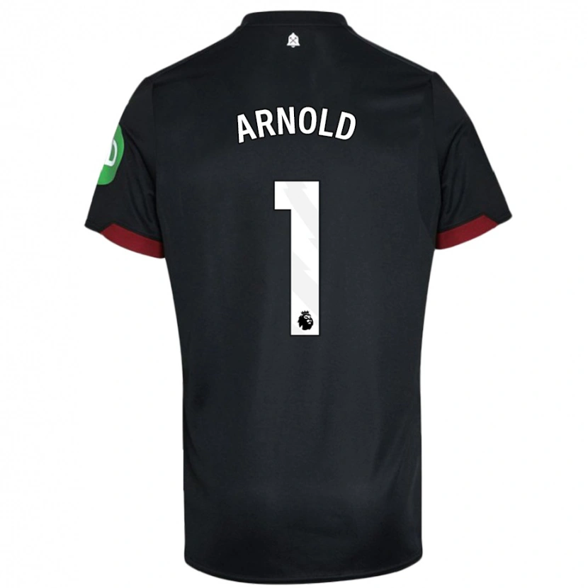 Danxen Børn Mackenzie Arnold #1 Sort Hvid Udebane Spillertrøjer 2024/25 Trøje T-Shirt