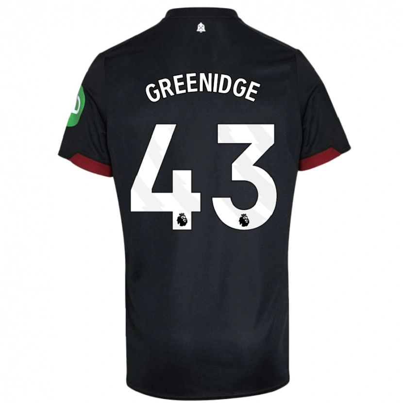 Danxen Børn Will Greenidge #43 Sort Hvid Udebane Spillertrøjer 2024/25 Trøje T-Shirt