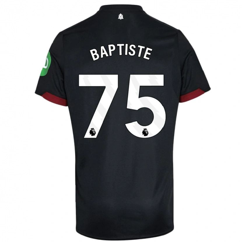 Danxen Børn Jamal Baptiste #75 Sort Hvid Udebane Spillertrøjer 2024/25 Trøje T-Shirt