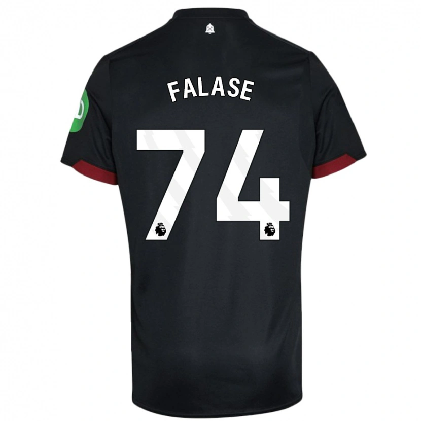 Danxen Børn Asher Falase #74 Sort Hvid Udebane Spillertrøjer 2024/25 Trøje T-Shirt