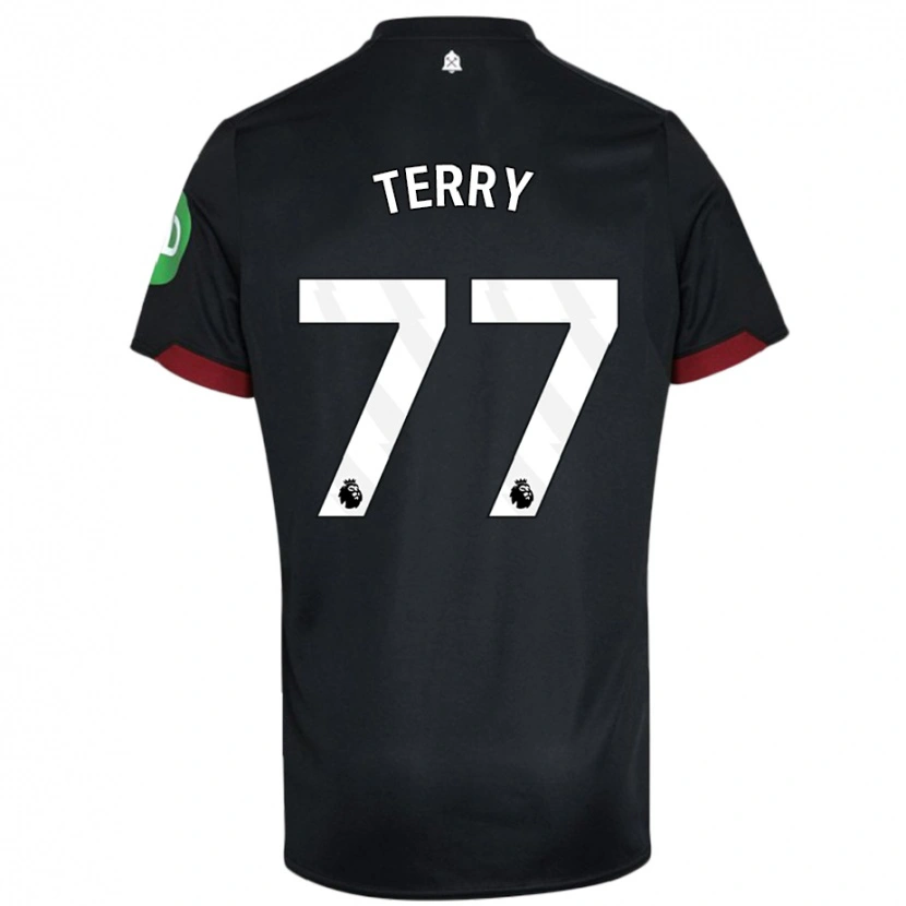 Danxen Børn Mason Terry #77 Sort Hvid Udebane Spillertrøjer 2024/25 Trøje T-Shirt