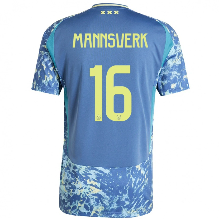 Danxen Børn Sivert Mannsverk #16 Grå Blå Gul Udebane Spillertrøjer 2024/25 Trøje T-Shirt