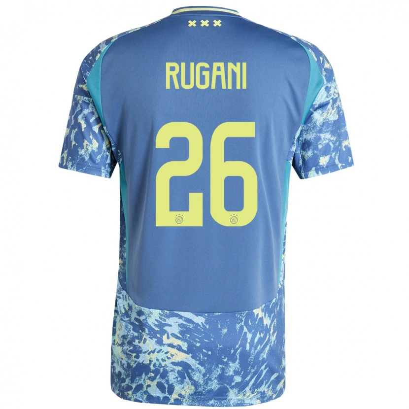 Danxen Børn Daniele Rugani #26 Grå Blå Gul Udebane Spillertrøjer 2024/25 Trøje T-Shirt