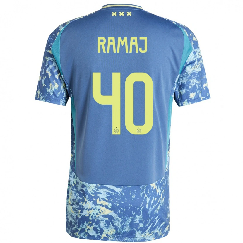 Danxen Børn Diant Ramaj #40 Grå Blå Gul Udebane Spillertrøjer 2024/25 Trøje T-Shirt