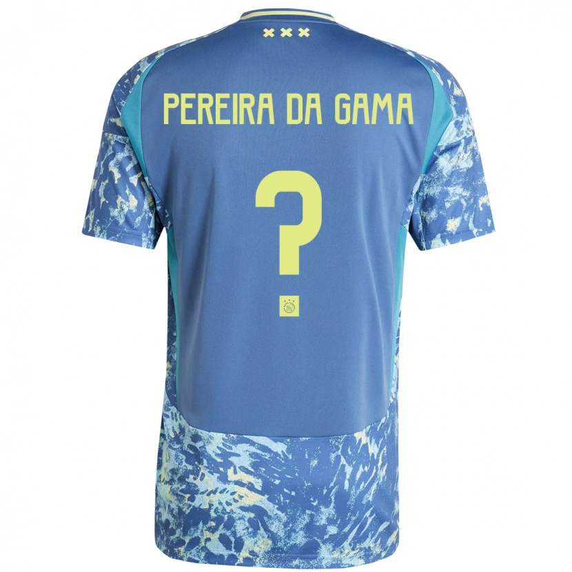 Danxen Børn Haniel Pereira Da Gama #0 Grå Blå Gul Udebane Spillertrøjer 2024/25 Trøje T-Shirt