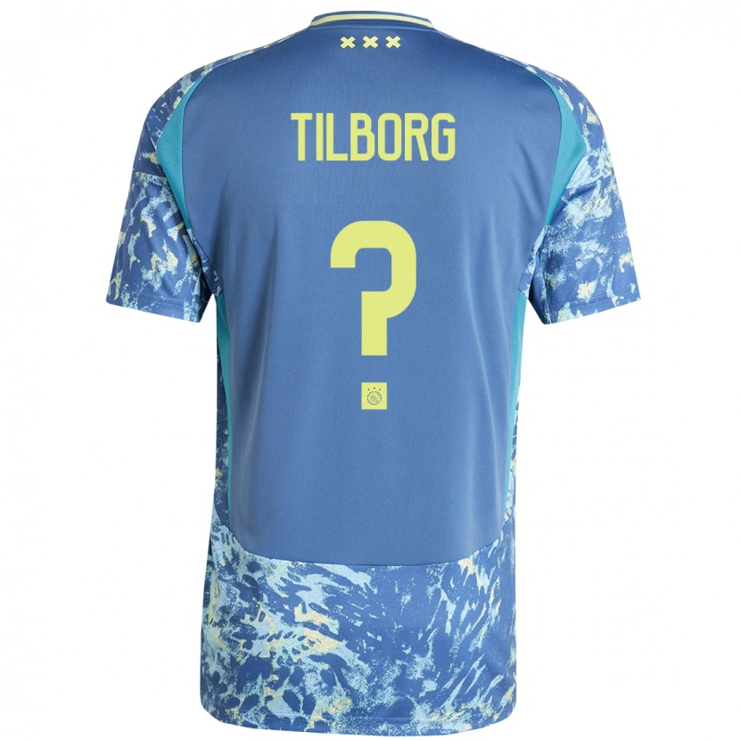 Danxen Børn Sesynijo Tilborg #0 Grå Blå Gul Udebane Spillertrøjer 2024/25 Trøje T-Shirt
