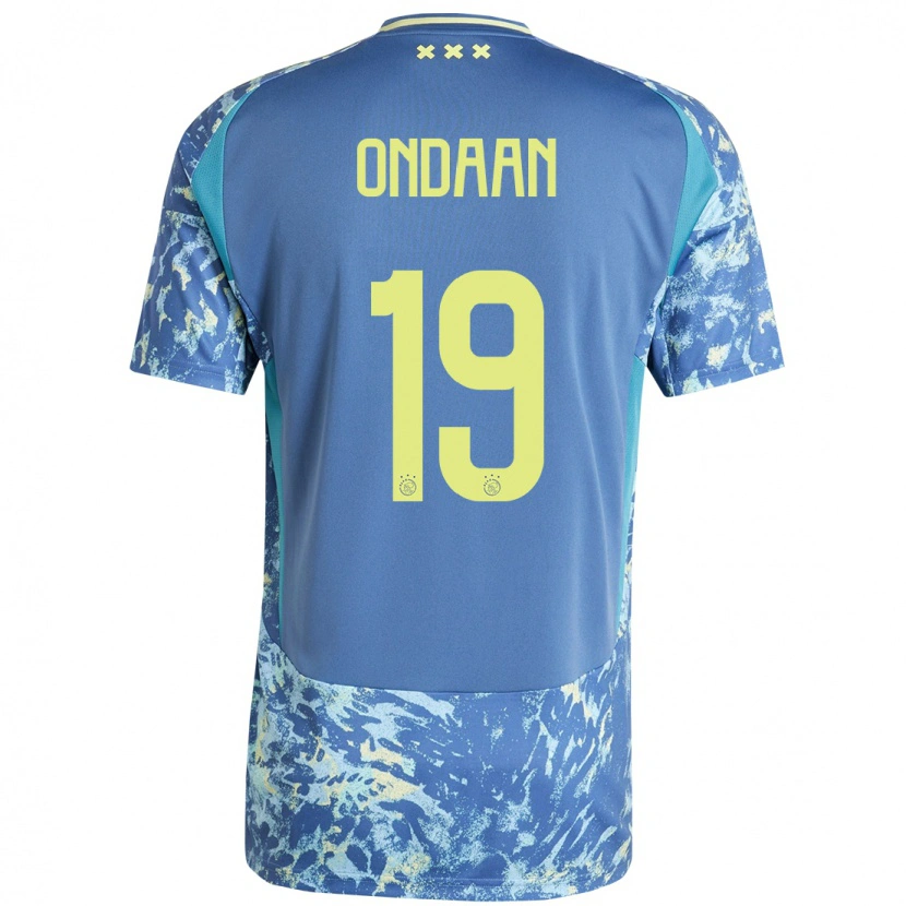 Danxen Børn Terell Ondaan #19 Grå Blå Gul Udebane Spillertrøjer 2024/25 Trøje T-Shirt