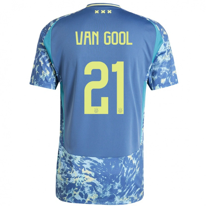 Danxen Børn Rosa Van Gool #21 Grå Blå Gul Udebane Spillertrøjer 2024/25 Trøje T-Shirt