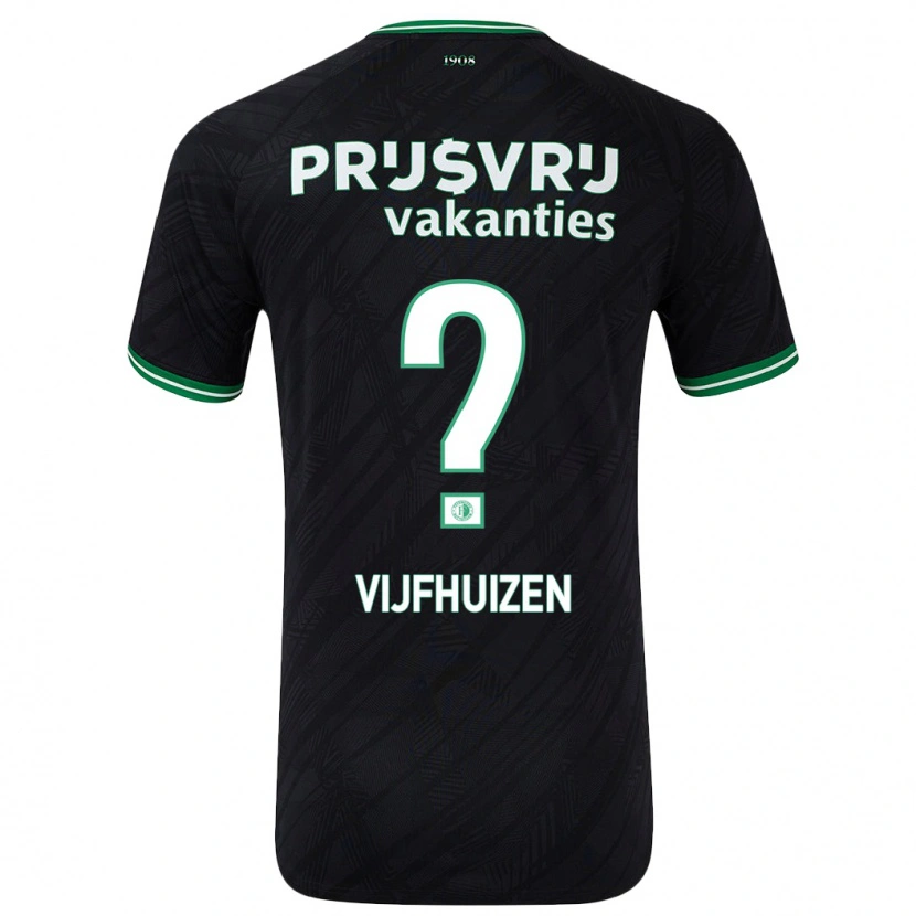 Danxen Børn Beer Vijfhuizen #0 Sort Grøn Udebane Spillertrøjer 2024/25 Trøje T-Shirt