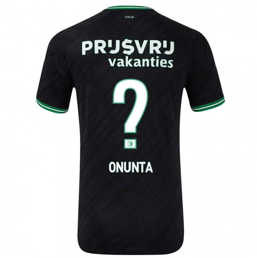 Danxen Børn Izu Onunta #0 Sort Grøn Udebane Spillertrøjer 2024/25 Trøje T-Shirt