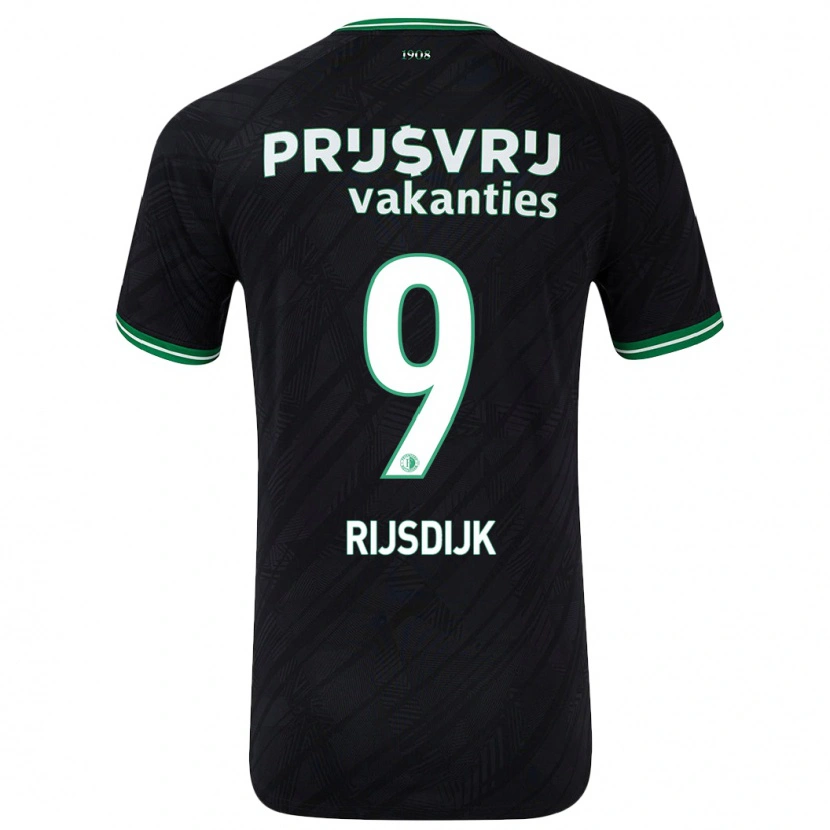 Danxen Børn Pia Rijsdijk #9 Sort Grøn Udebane Spillertrøjer 2024/25 Trøje T-Shirt