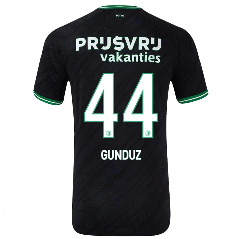 Danxen Børn Omer Gunduz #44 Sort Grøn Udebane Spillertrøjer 2024/25 Trøje T-Shirt
