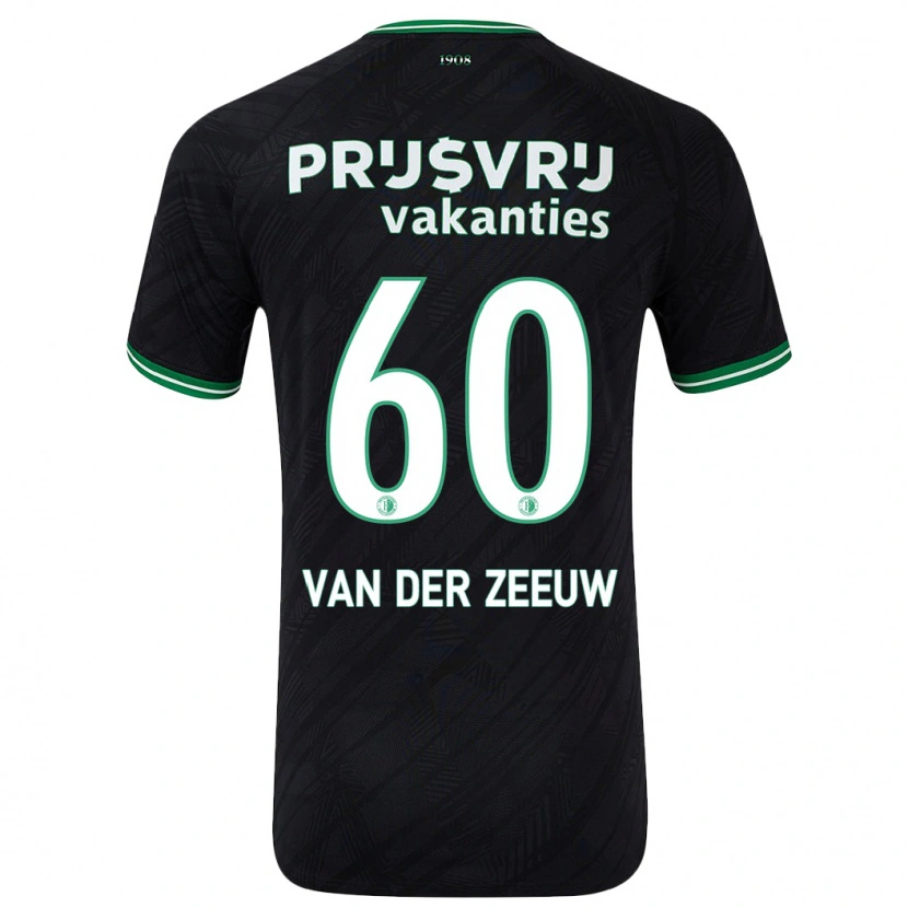 Danxen Børn Twan Van Der Zeeuw #60 Sort Grøn Udebane Spillertrøjer 2024/25 Trøje T-Shirt