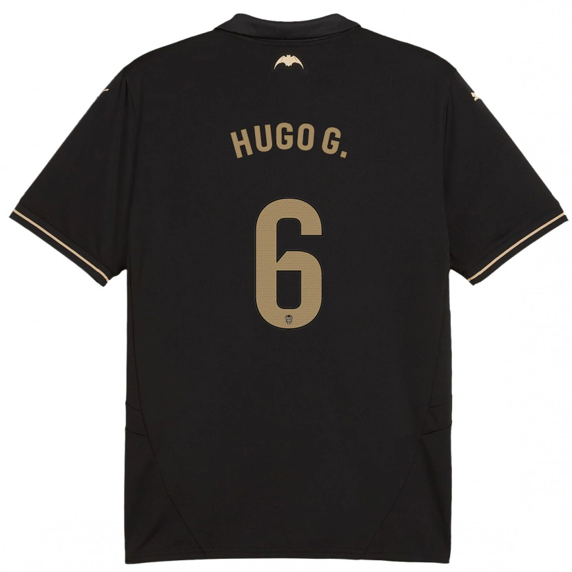 Danxen Børn Hugo Guillamón #6 Sort Udebane Spillertrøjer 2024/25 Trøje T-Shirt