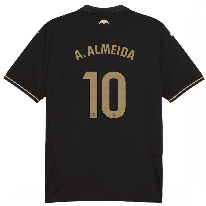 Danxen Børn André Almeida #10 Sort Udebane Spillertrøjer 2024/25 Trøje T-Shirt