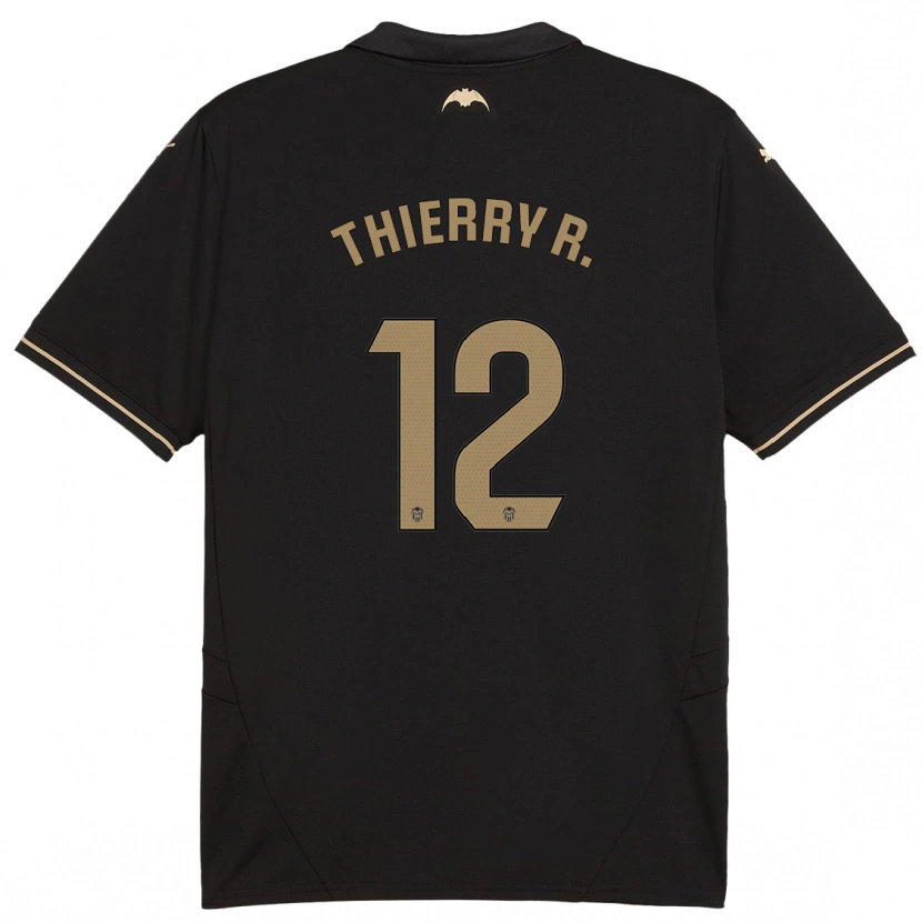 Danxen Børn Thierry Correia #12 Sort Udebane Spillertrøjer 2024/25 Trøje T-Shirt