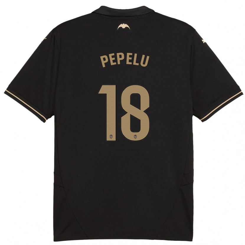 Danxen Børn Pepelu #18 Sort Udebane Spillertrøjer 2024/25 Trøje T-Shirt