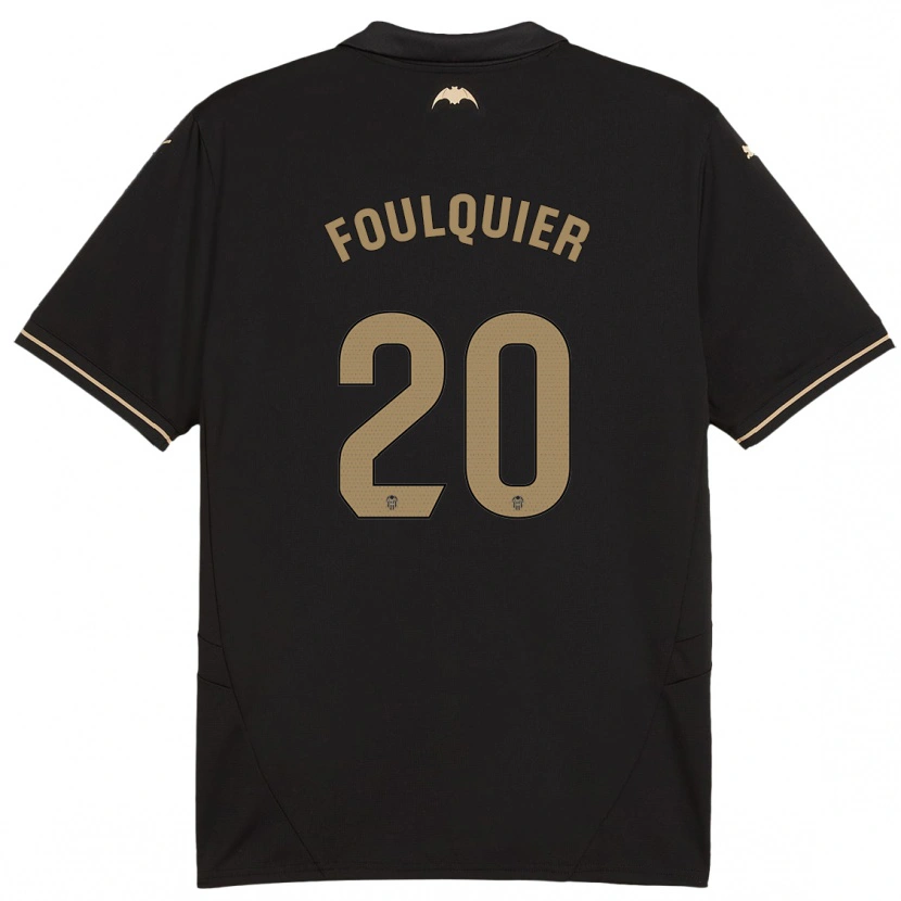 Danxen Børn Dimitri Foulquier #20 Sort Udebane Spillertrøjer 2024/25 Trøje T-Shirt