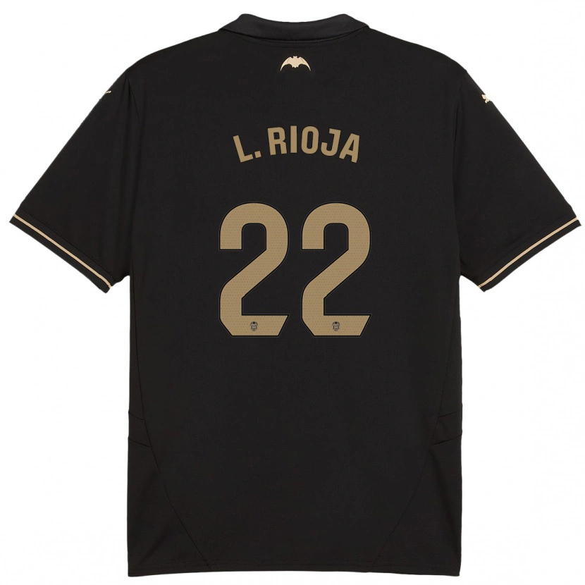 Danxen Børn Luis Rioja #22 Sort Udebane Spillertrøjer 2024/25 Trøje T-Shirt