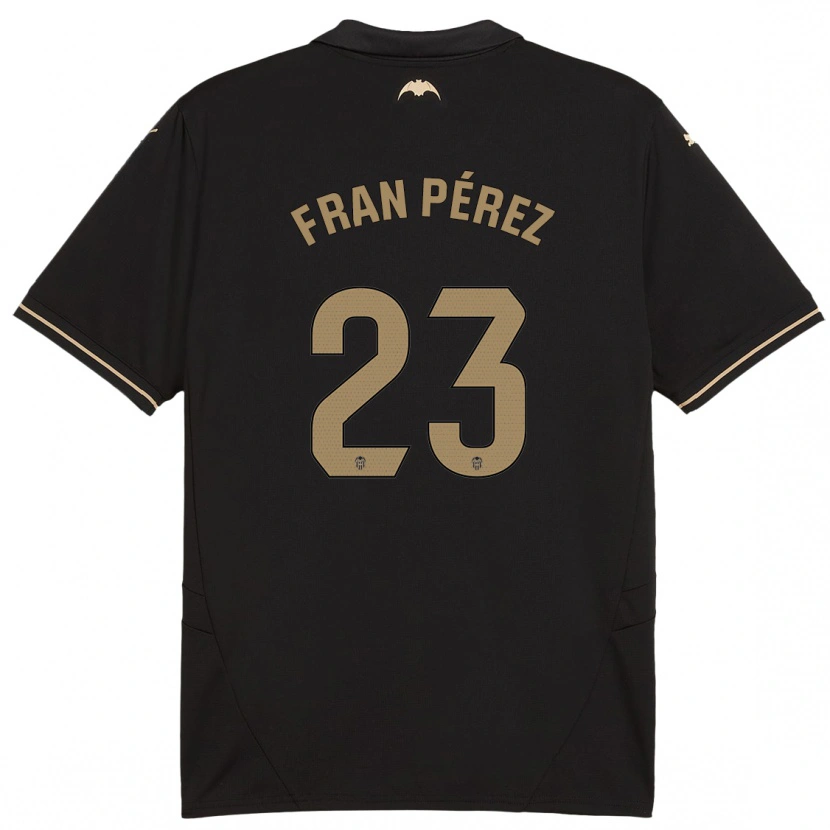Danxen Børn Fran Pérez #23 Sort Udebane Spillertrøjer 2024/25 Trøje T-Shirt