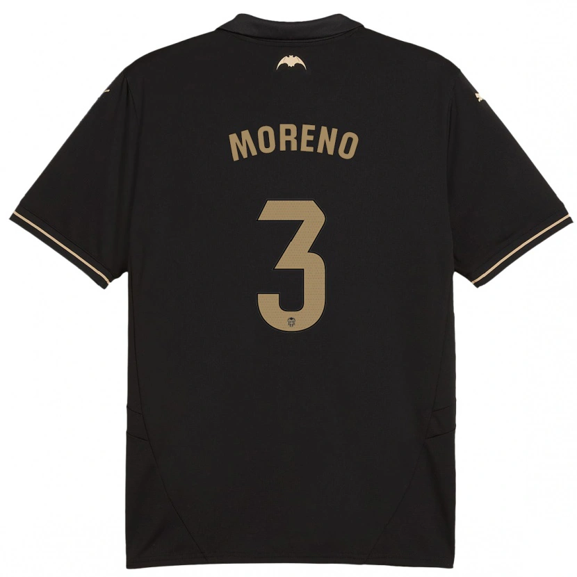Danxen Børn Diego Moreno #3 Sort Udebane Spillertrøjer 2024/25 Trøje T-Shirt