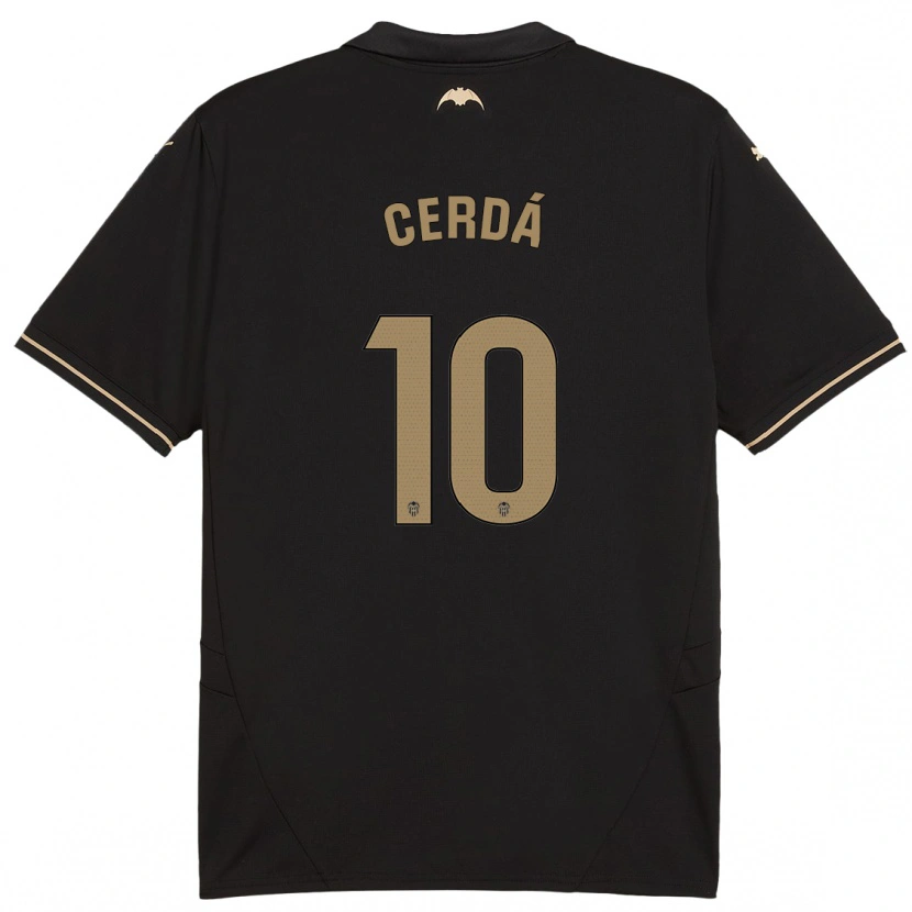 Danxen Børn Alex Cerdá #10 Sort Udebane Spillertrøjer 2024/25 Trøje T-Shirt
