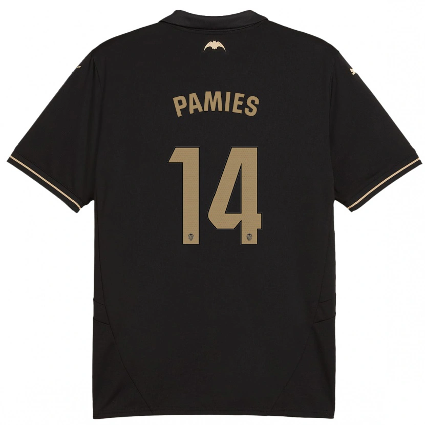 Danxen Børn Javi Pamies #14 Sort Udebane Spillertrøjer 2024/25 Trøje T-Shirt