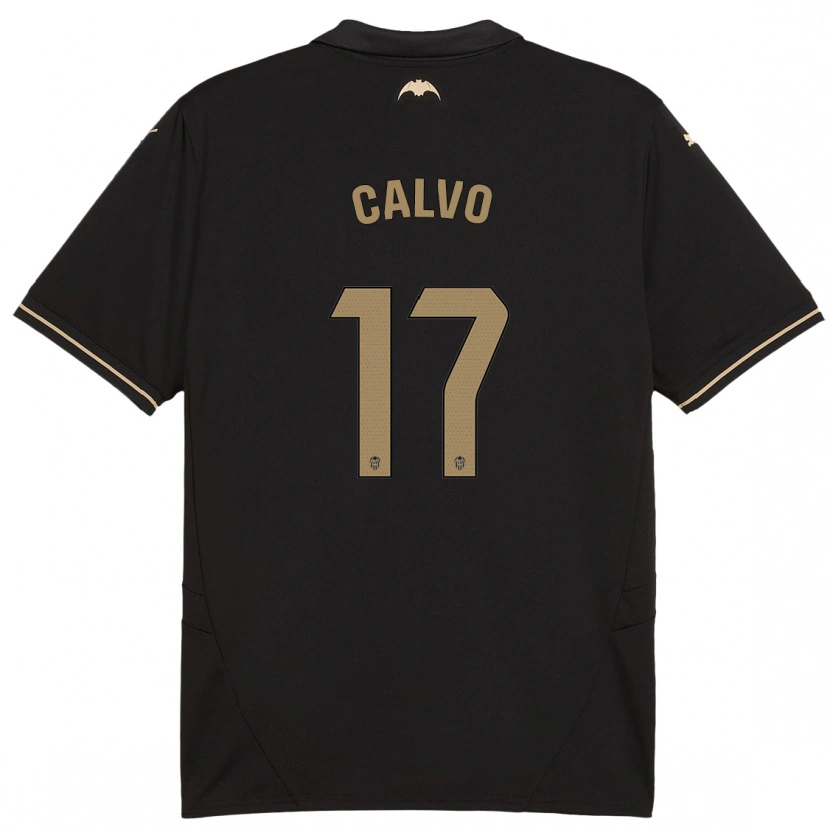 Danxen Børn Borja Calvo #17 Sort Udebane Spillertrøjer 2024/25 Trøje T-Shirt