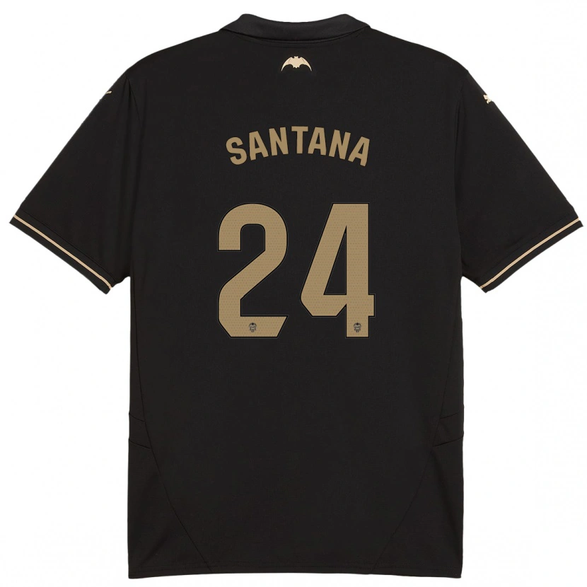 Danxen Børn Ismael Santana #24 Sort Udebane Spillertrøjer 2024/25 Trøje T-Shirt