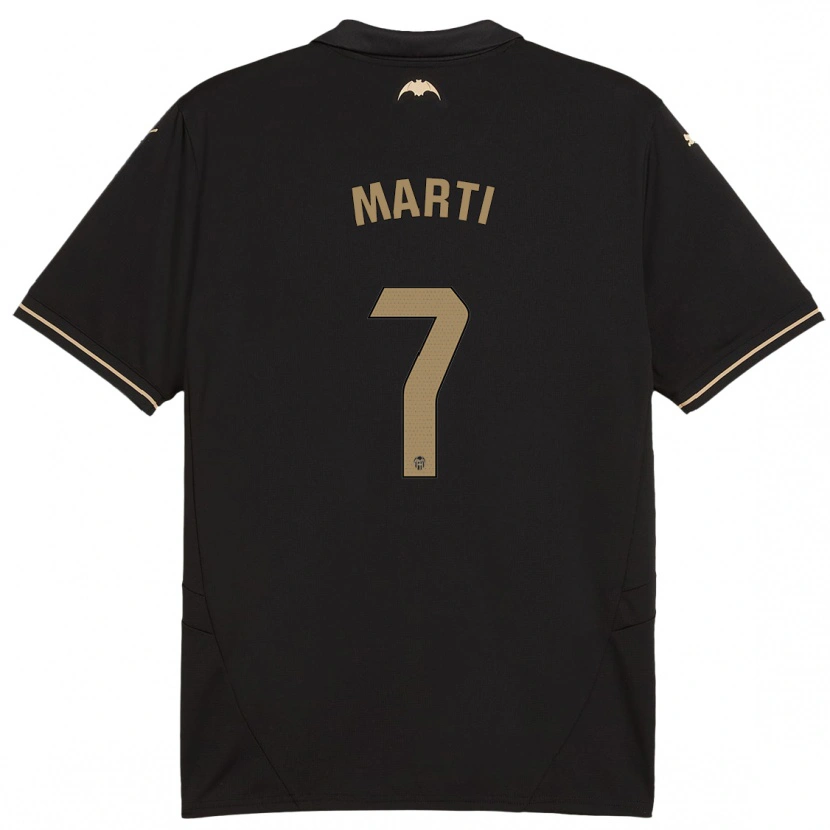 Danxen Børn Marina Martí #7 Sort Udebane Spillertrøjer 2024/25 Trøje T-Shirt