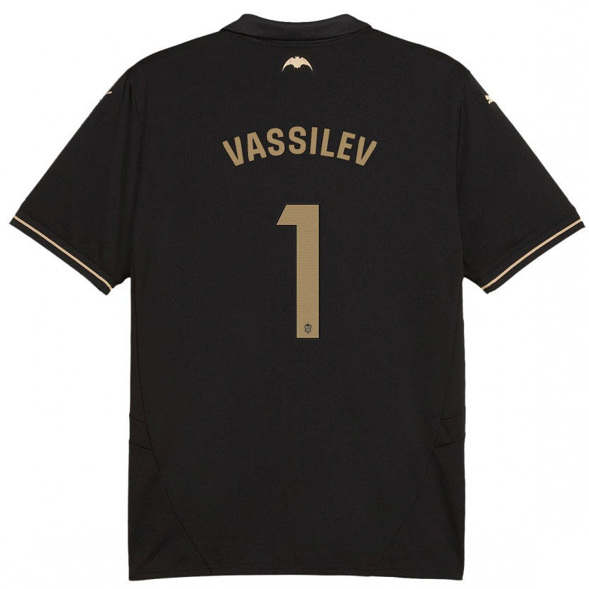 Danxen Børn David Vassilev #1 Sort Udebane Spillertrøjer 2024/25 Trøje T-Shirt